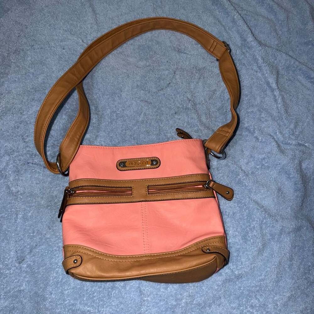 Rosetti Crossbody Handbag Salmon Pink and Brown
